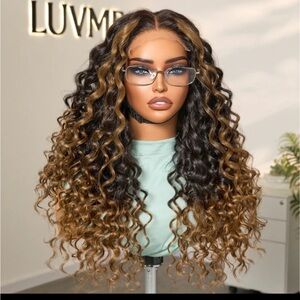 Curly Ombre Brown Wig